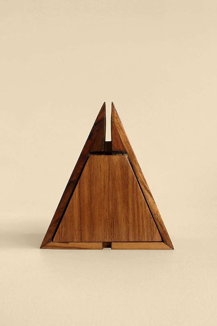 Brown Reclaimed Weak Wood & Brass Incense Holder by Studio Indigene at Pernia's Pop Up Shop