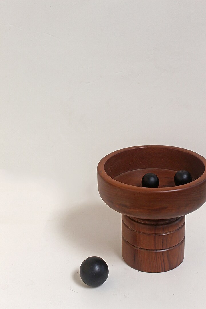 Brown Reclaimed Teak Wood Showpiece by Studio Indigene at Pernia's Pop Up Shop