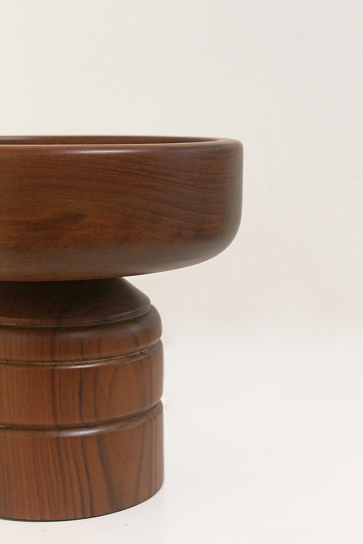 Brown Reclaimed Teak Wood Showpiece by Studio Indigene at Pernia's Pop Up Shop