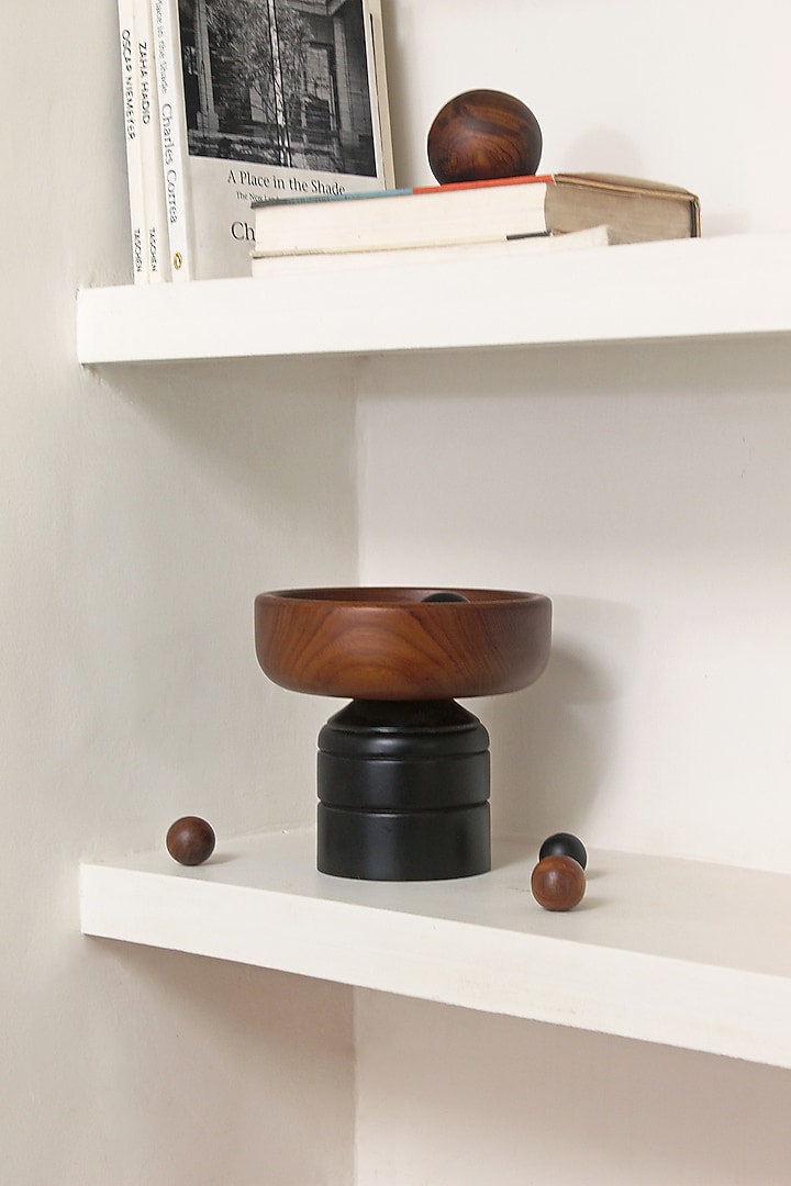Brown Reclaimed Teak Wood Showpiece by Studio Indigene at Pernia's Pop Up Shop