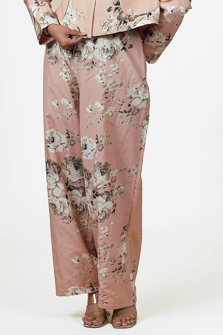 Blossom Pink Satin Floral Digital Printed Co-Ord Set by Studio 113 at Pernia's Pop Up Shop