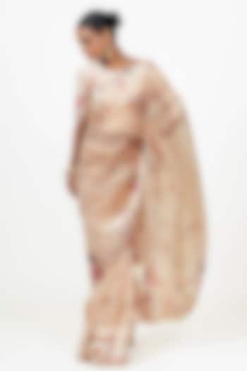 Blossom Pink Organza Digital Printed Party Wear Saree Set by Studio 113 at Pernia's Pop Up Shop