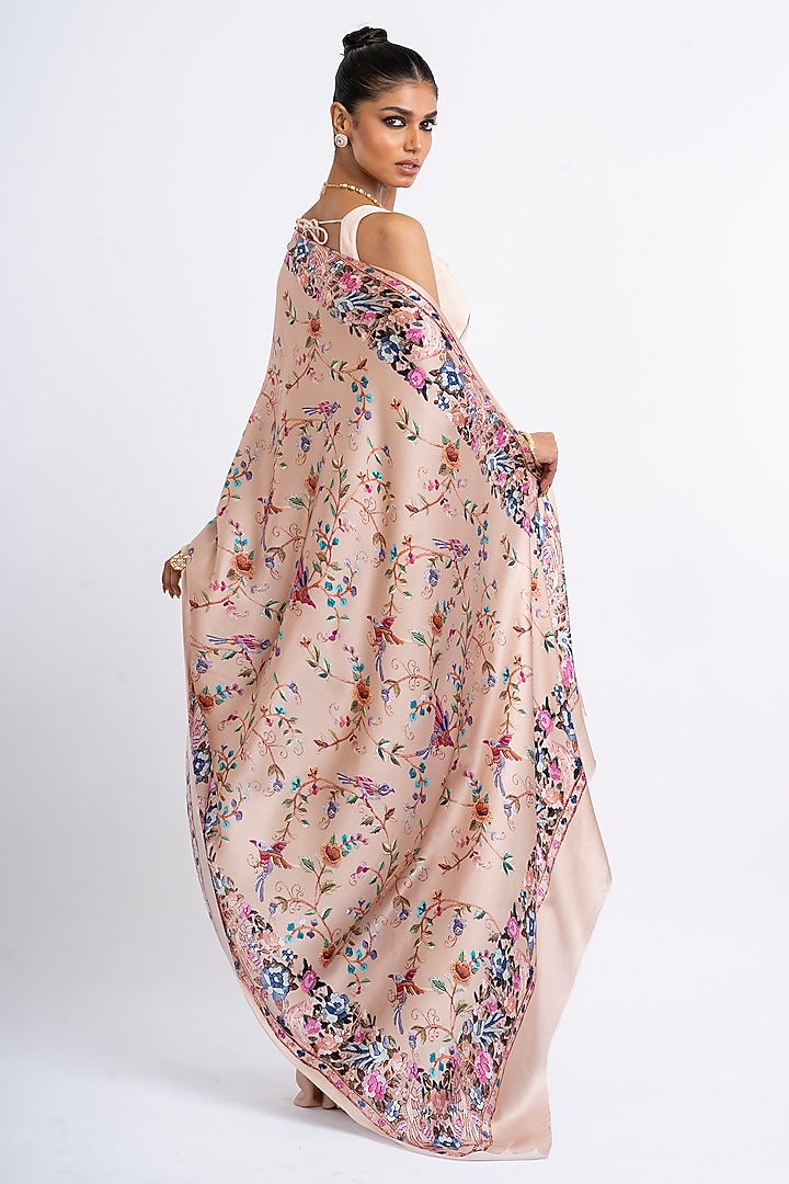 Blossom Pink Pure Satin Silk Printed Party Wear Saree by Studio 113 at Pernia's Pop Up Shop