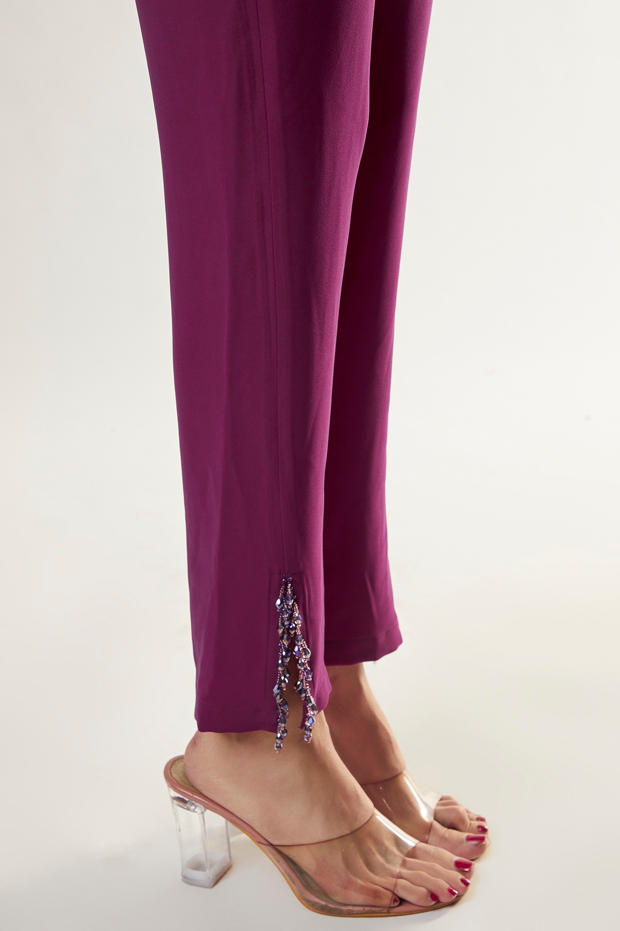 Wine-Coloured Lace Inserted Notched Neck Straight Kurta with Trousers –  Inddus.com