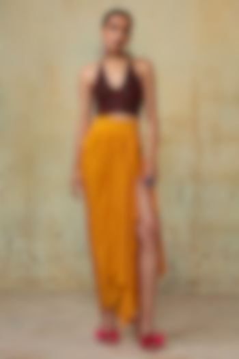 Mango Crepe Crepe Draped Skirt by Style Junkiie