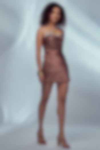 Nude Satin Cowl Draped Summer Dress by Style Junkiie at Pernia's Pop Up Shop