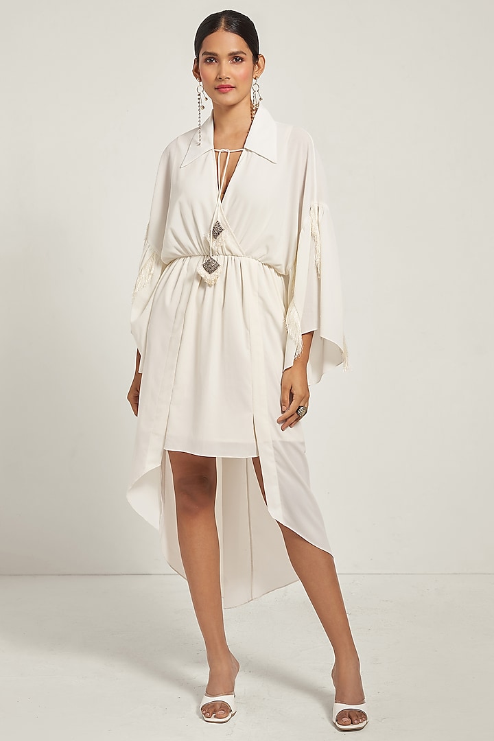 Ivory Moss Crepe Dress by Style Junkiie