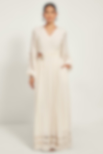 Ivory Moss Crepe Maxi Summer Dress by Style Junkiie at Pernia's Pop Up Shop