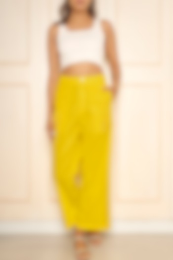 Yellow Poplin Pants by Style Junkiie