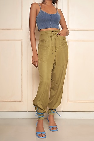 Shop Emerald Green Low Crotch Pants for Women Online from India's Luxury  Designers 2023