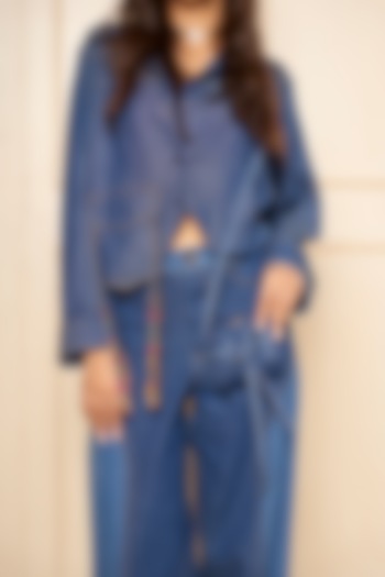 Blue Denim Sling Bag by Style Junkiie