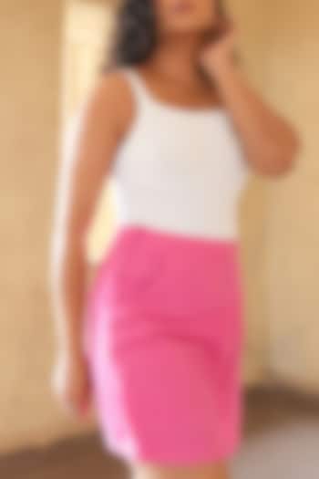 Bubblegum Pink Cotton Poly Skort by Style Junkiie at Pernia's Pop Up Shop