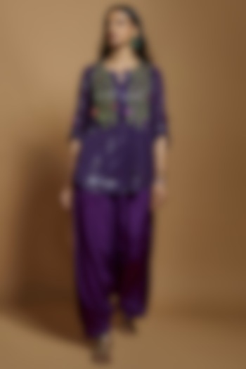 Purple Sequins Tassel Embellished Short Tunic by Style Junkiie at Pernia's Pop Up Shop