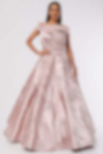 Onion Pink Embroidered Ball Gown by The Story of Kohl