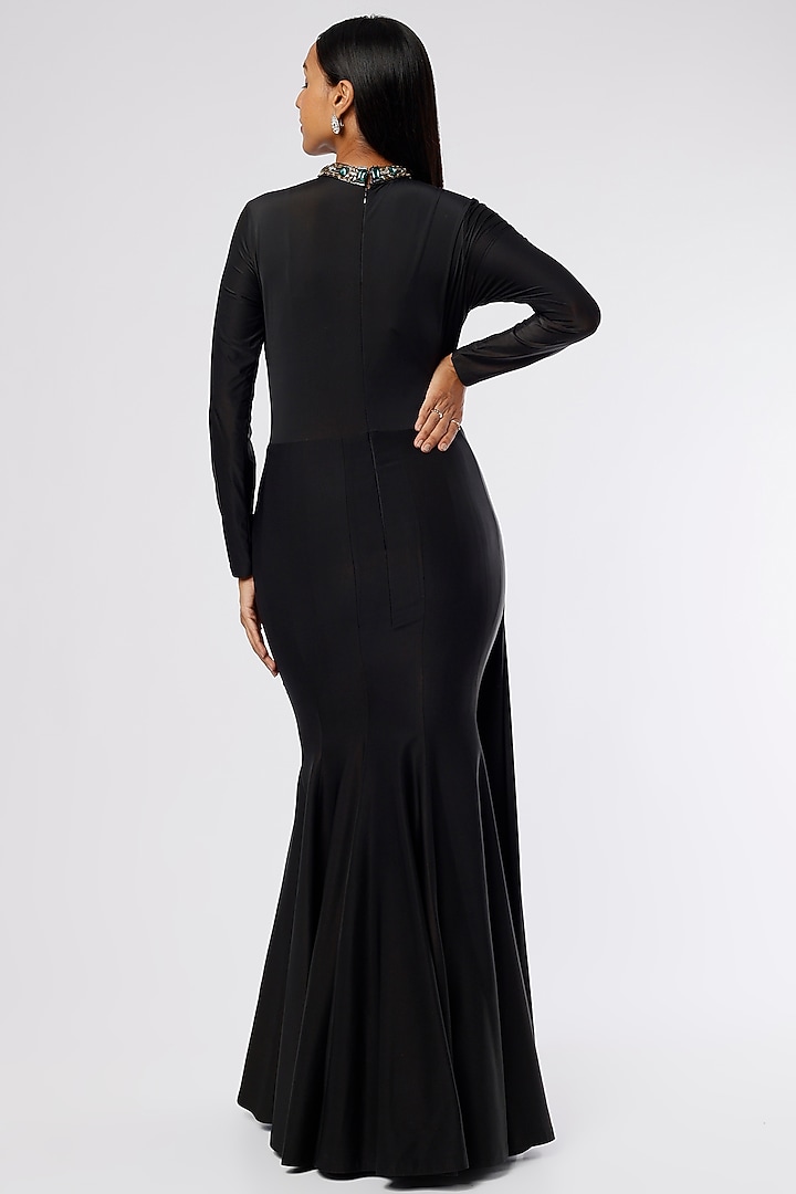 Black Lycra Mermaid Engagement Gown by The Story of Kohl at Pernia's Pop Up Shop