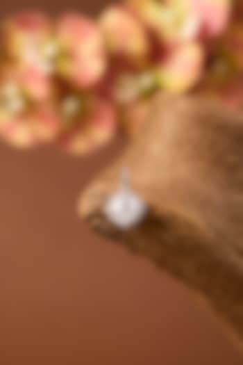 White Gold Finish Eurostar Swarovski Pendant In Sterling Silver by STELLA CREATIONS at Pernia's Pop Up Shop