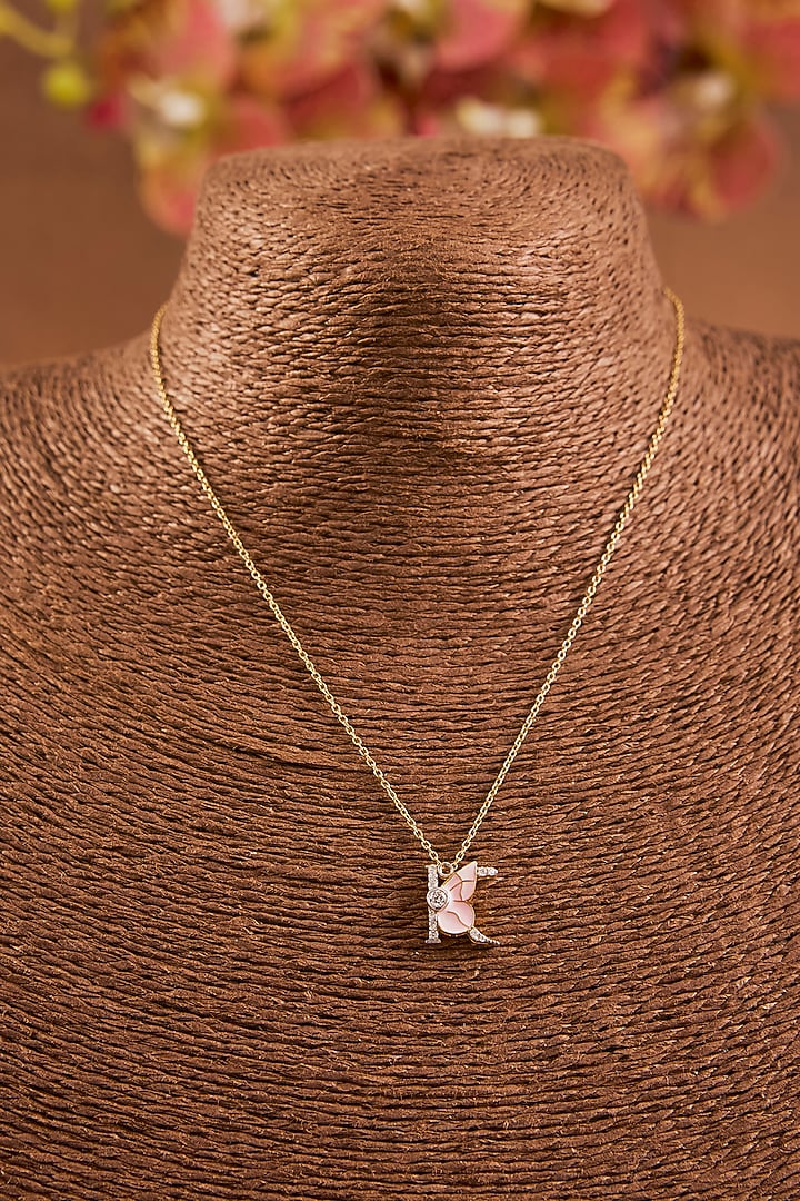 Yellow Gold Finish Initial K Pendant Necklace In Sterling Silver by STELLA CREATIONS at Pernia's Pop Up Shop