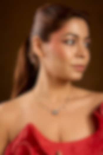 Yellow Gold Finish Eurostar & Emerald Pendant Chain Necklace In Sterling Silver by STELLA CREATIONS at Pernia's Pop Up Shop