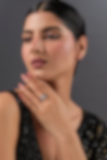 White Gold Finish Eurostar Ring In Sterling Silver by STELLA CREATIONS at Pernia's Pop Up Shop