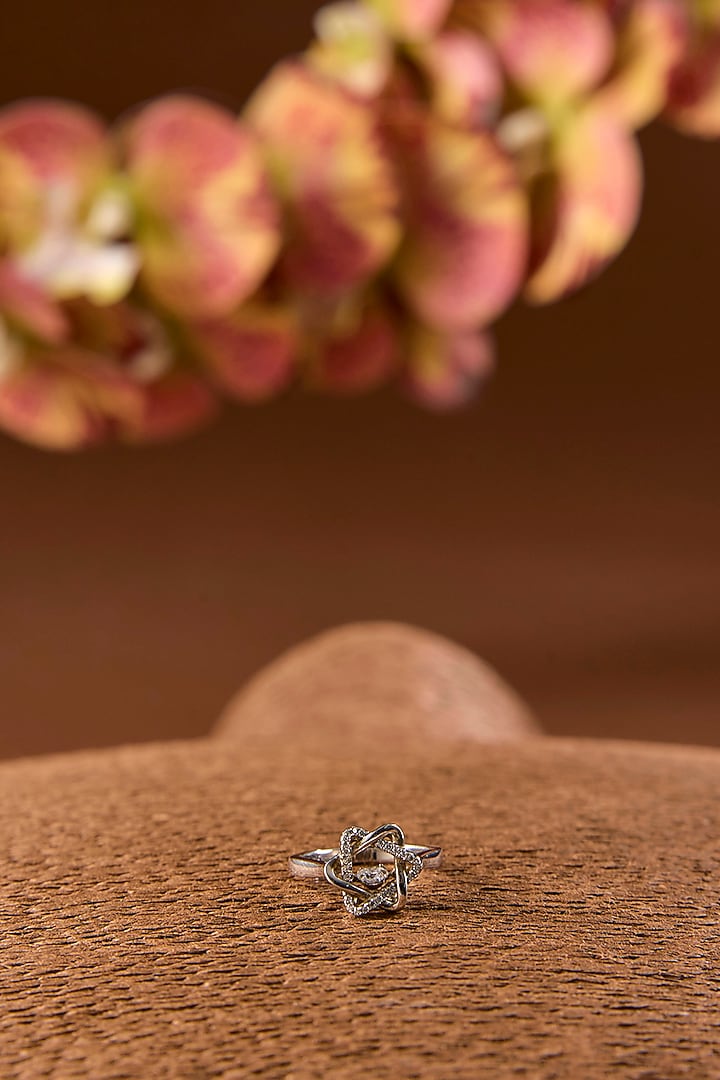 White Gold Finish Eurostar Ring In Sterling Silver by STELLA CREATIONS at Pernia's Pop Up Shop