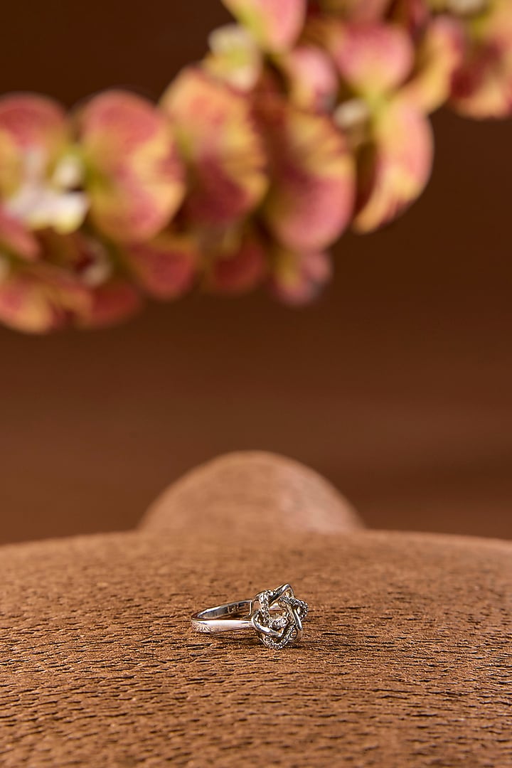 White Gold Finish Eurostar Ring In Sterling Silver by STELLA CREATIONS at Pernia's Pop Up Shop