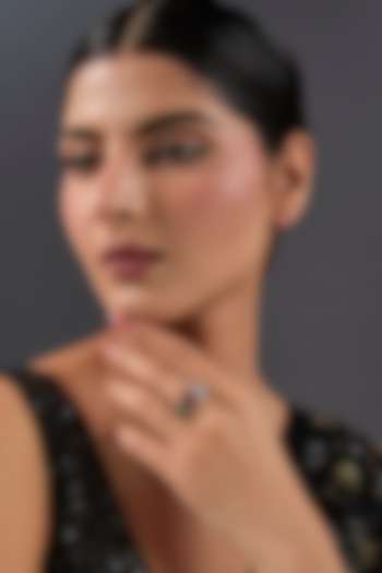 White Gold Finish Eurostar & Ruby Ring In Sterling Silver by STELLA CREATIONS at Pernia's Pop Up Shop