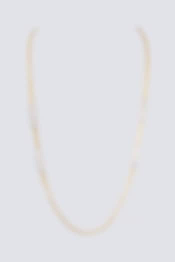Gold Finish CZ Necklace In Sterling Silver by STELLA CREATIONS