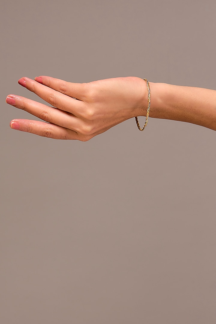 Two-Tone Finish Bracelet In Sterling Silver by STELLA CREATIONS at Pernia's Pop Up Shop