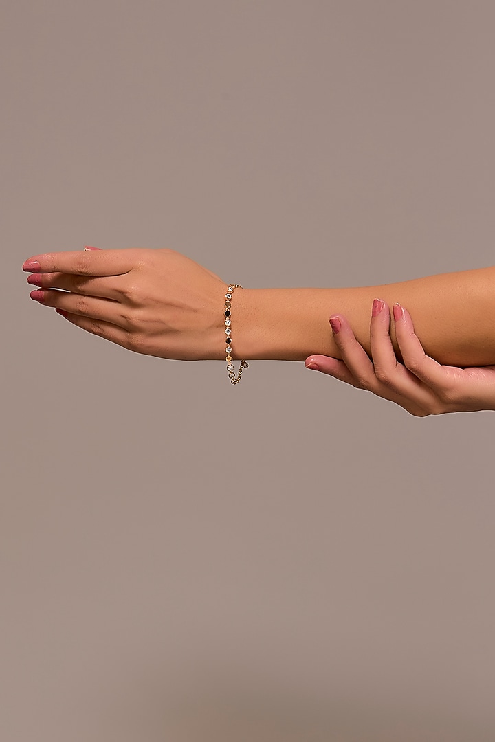 Rose Gold Finish Zircon Bracelet In Sterling Silver by STELLA CREATIONS at Pernia's Pop Up Shop