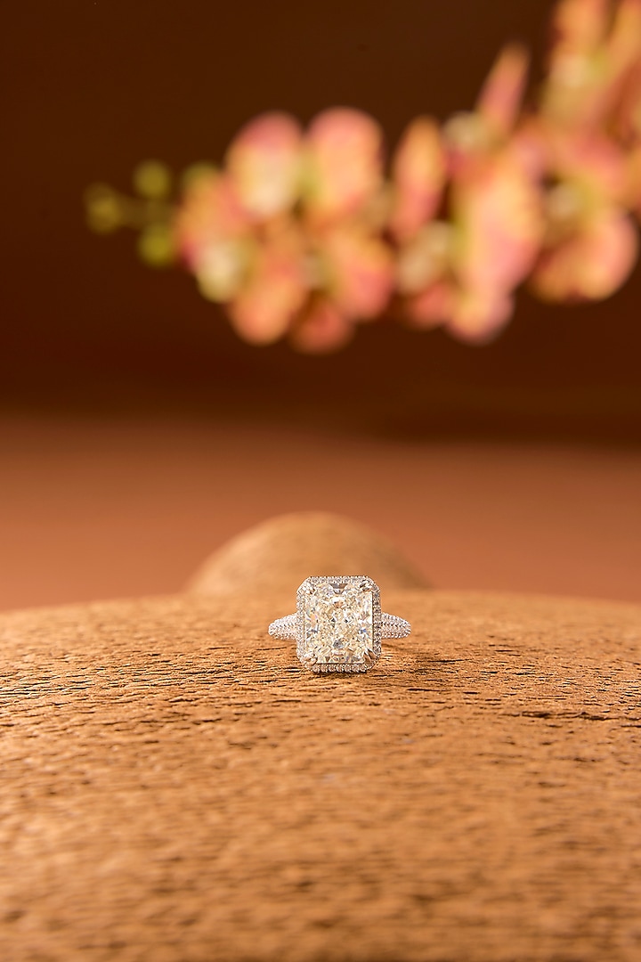White Finish Zircon Ring In Sterling Silver by STELLA CREATIONS at Pernia's Pop Up Shop