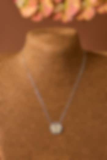 Black Rhodium Finish Zircon & Yellow Stone Pendant Necklace In Sterling Silver by STELLA CREATIONS at Pernia's Pop Up Shop