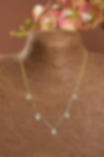Yellow Gold Finish Eurostar Swarovski & Emerald Stone Pendant Chain Necklace In Sterling Silver by STELLA CREATIONS at Pernia's Pop Up Shop