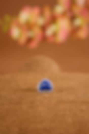 White Gold Finish Zircon & Sapphire Stone Ring In Sterling Silver by STELLA CREATIONS at Pernia's Pop Up Shop