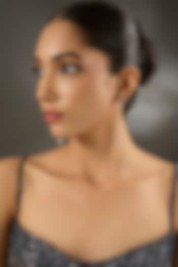 White Finish Eurostar Zircon Dangler Earrings In Sterling Silver by STELLA CREATIONS at Pernia's Pop Up Shop