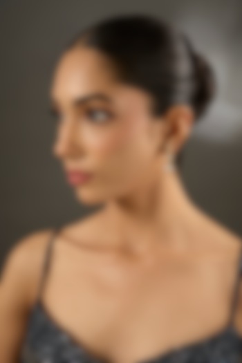 Yellow Gold Finish Moissanite Polki Dangler Earrings In Sterling Silver by STELLA CREATIONS at Pernia's Pop Up Shop