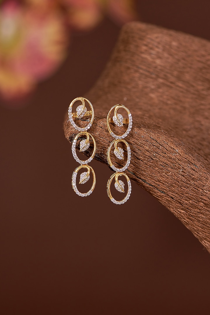 Gold Finish Zircon Necklace Set In Sterling Silver by STELLA CREATIONS at Pernia's Pop Up Shop