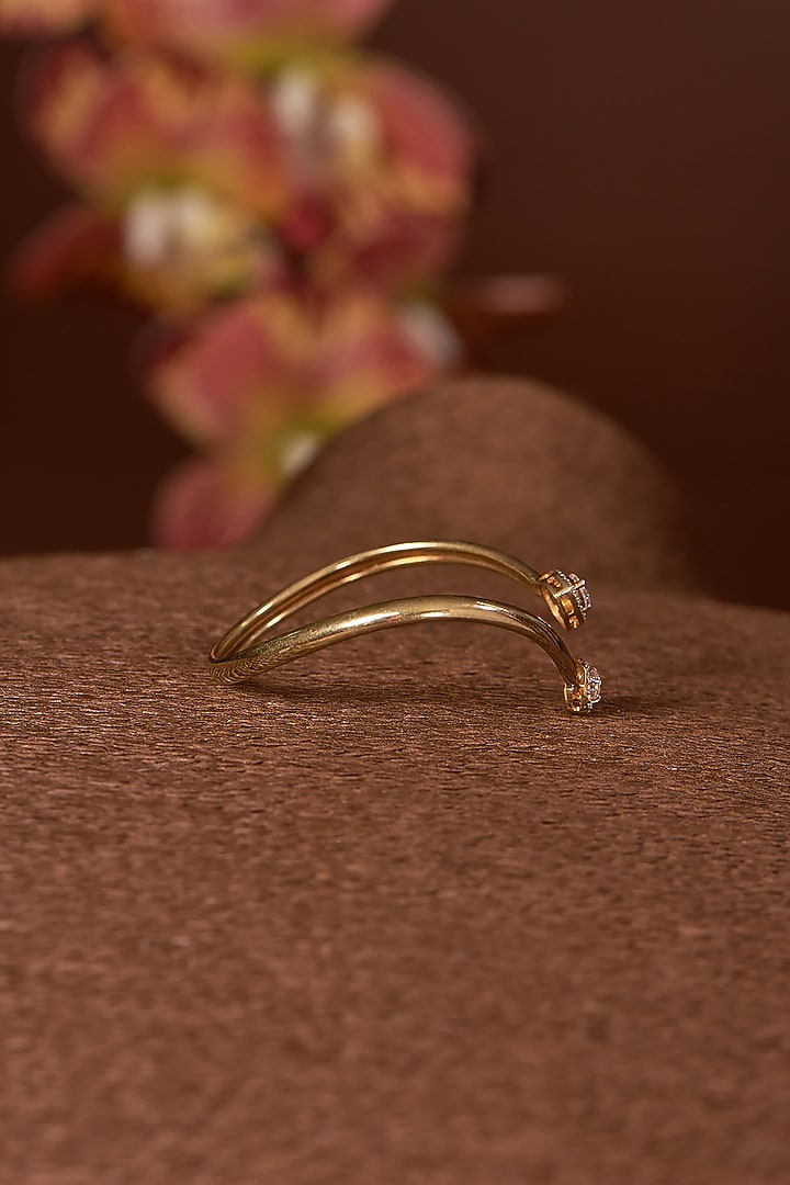 Gold Finish Zircon Bracelet In Sterling Silver by STELLA CREATIONS at Pernia's Pop Up Shop