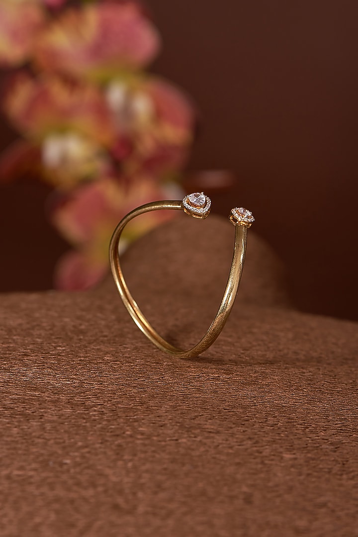 Gold Finish Zircon Bracelet In Sterling Silver by STELLA CREATIONS at Pernia's Pop Up Shop