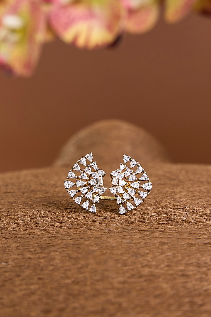 White Gold Finish Eurostar Swarovski Ring In Sterling Silver by STELLA CREATIONS at Pernia's Pop Up Shop
