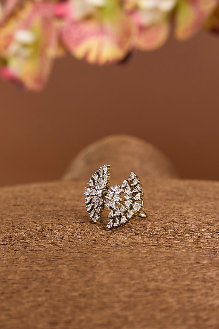 White Gold Finish Eurostar Swarovski Ring In Sterling Silver by STELLA CREATIONS at Pernia's Pop Up Shop
