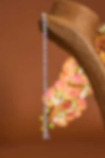 White Gold Finish Multi-Colored Stone Bracelet In Sterling Silver by STELLA CREATIONS at Pernia's Pop Up Shop