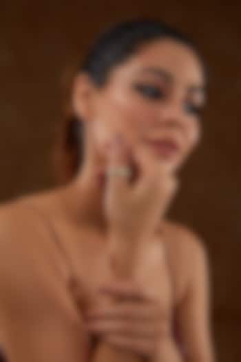 White Finish Zircon & Yellow Topaz Ring In Sterling Silver by STELLA CREATIONS at Pernia's Pop Up Shop