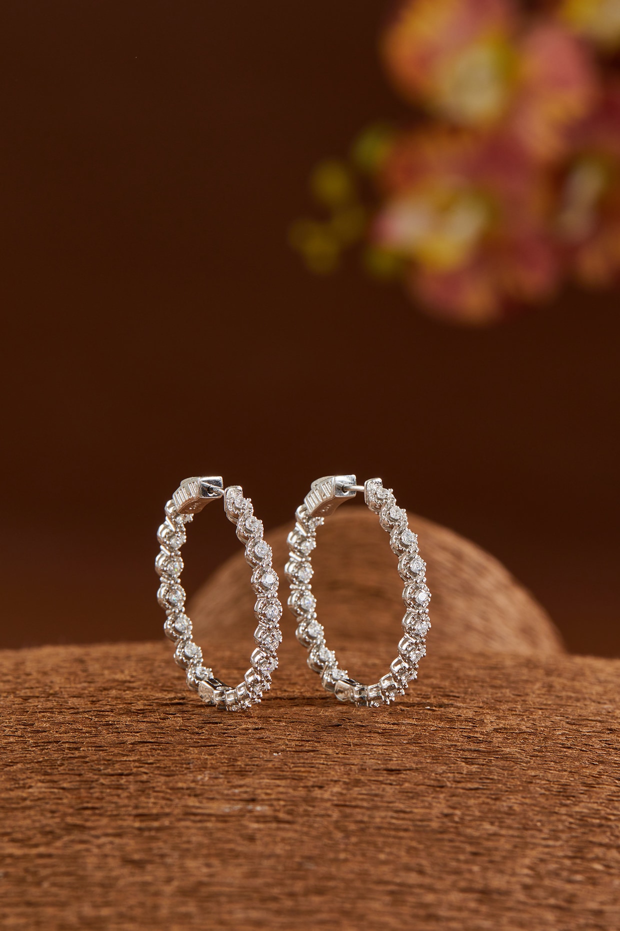 Buy OOMPH Silver Toned Stone Studded Hoop Earrings - Earrings for Women  2254538 | Myntra