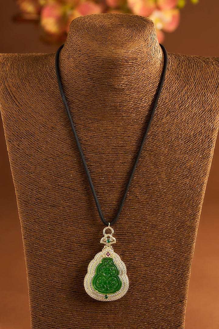 White Finish Eurostar Zircon & Glass-Filled Yellow Sapphire Necklace In Sterling Silver by STELLA CREATIONS at Pernia's Pop Up Shop