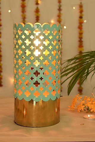 Mint & Gold Metal Lamp by Steelpodz