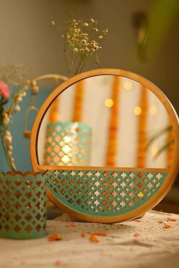 Mint & Gold Mirror by Steelpodz at Pernia's Pop Up Shop