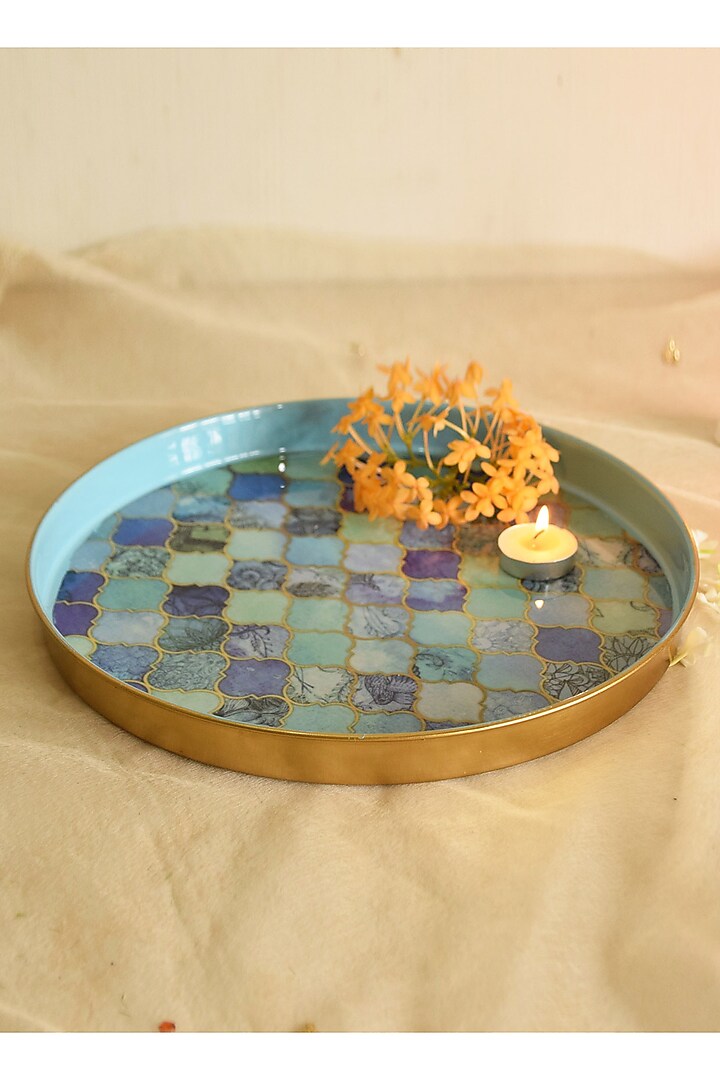 Multi-Coloured Metal Tray by Steelpodz at Pernia's Pop Up Shop