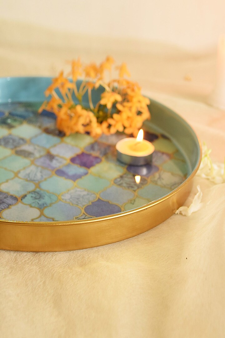 Multi-Coloured Metal Tray by Steelpodz at Pernia's Pop Up Shop