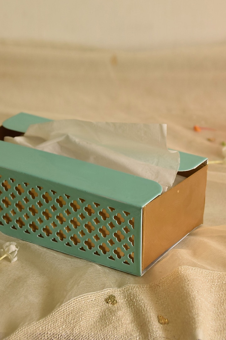 Mint Metal Tissue Box by Steelpodz at Pernia's Pop Up Shop