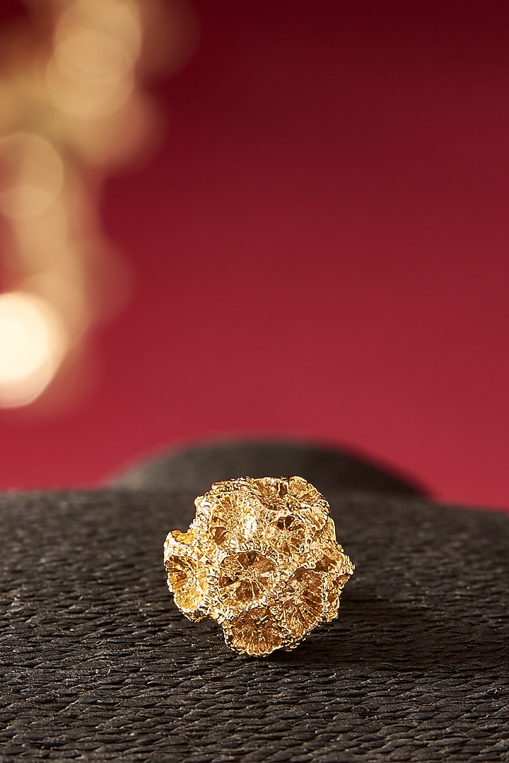 Gold Finish Handcrafted Ring by Studio Metallurgy at Pernia's Pop Up Shop